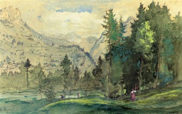 tonalism tonalist Painting - Baberini Italy landscape Tonalist George Inness